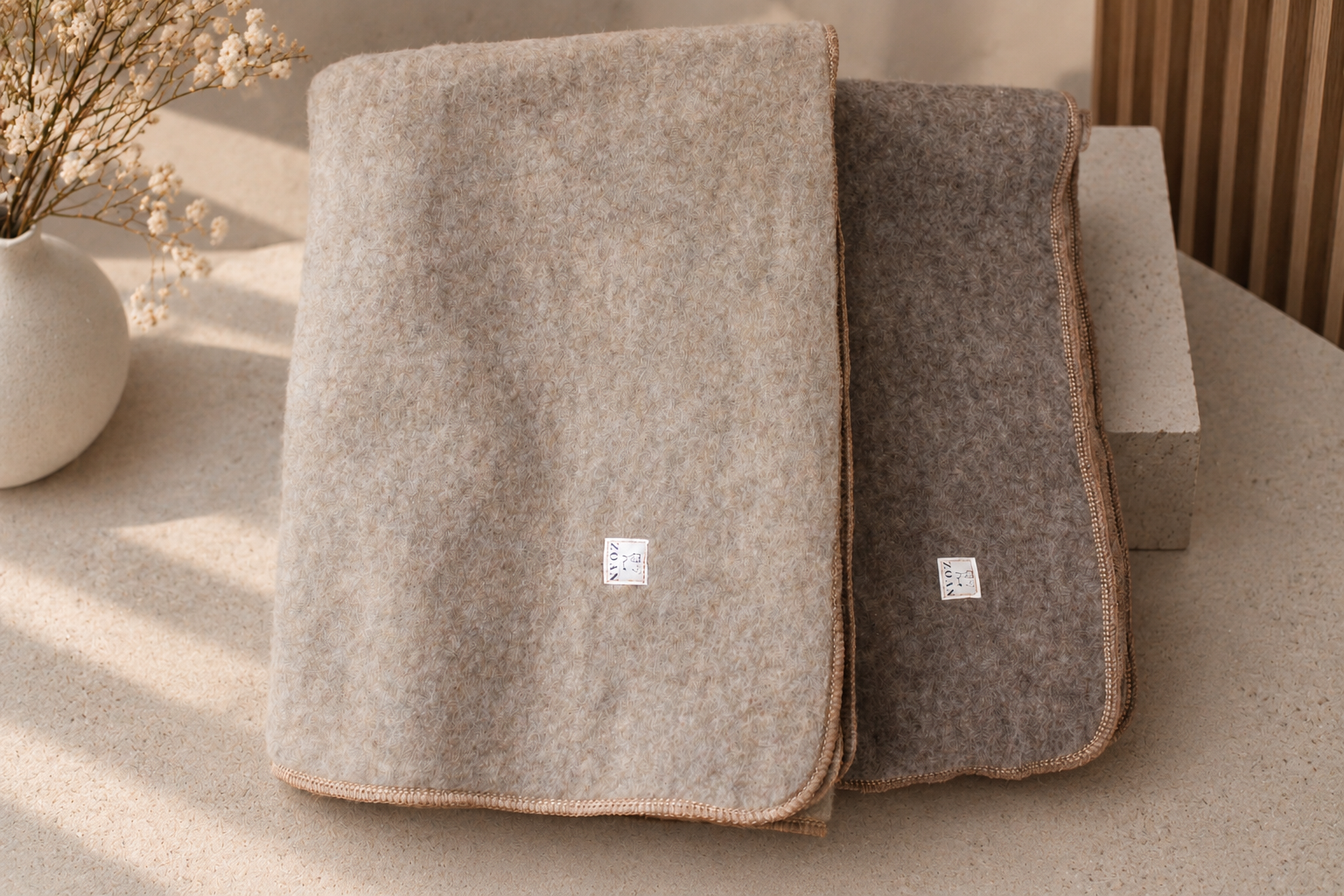 Kocyk z wełny merino Polar 75x100 cm – 100% wełna merino, 300 GSM