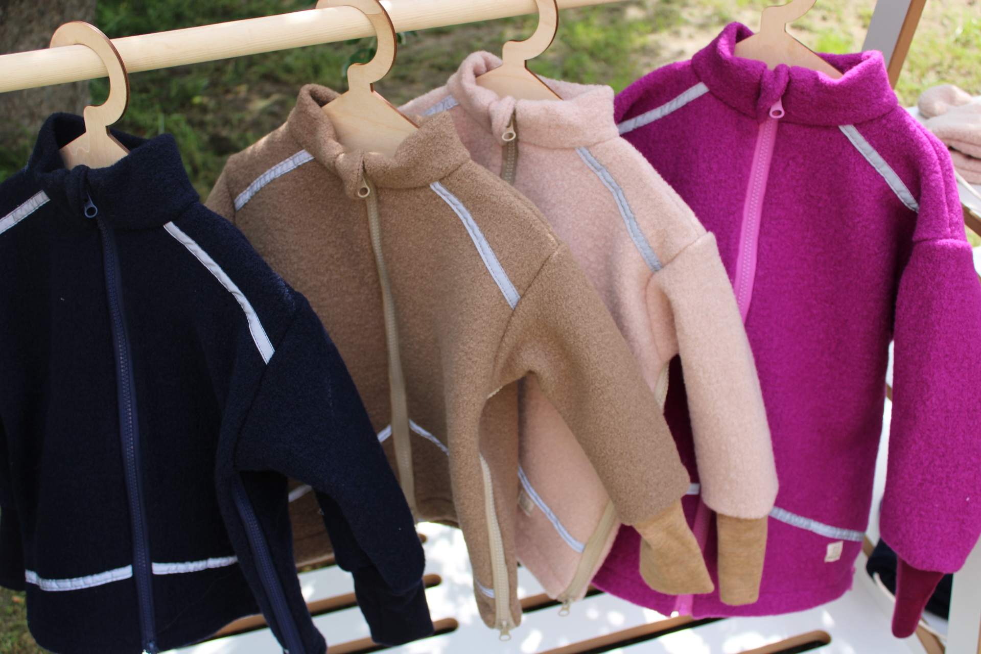 Kurtka z wełny parzonej Merino 370 gsm z patentem – kurtka do fotelika i ponczo samochodowe